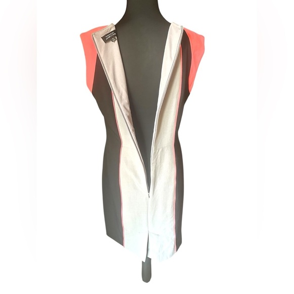Tahari Black, White and Coral Color Block Cap Sleeve Dress Size 8 - Picture 9 of 9